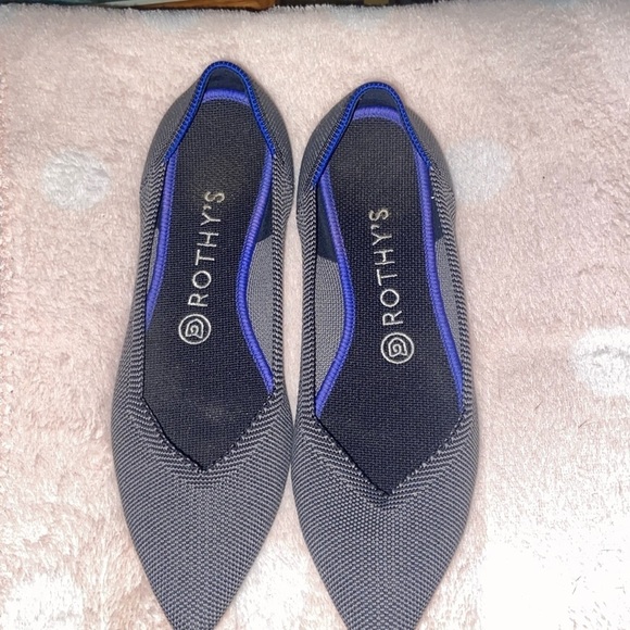 Rothy's Shoes - Rothy's The Point Cloud Grey Birdseye Knit Fabric Ballet Flats Women’s SZ 8